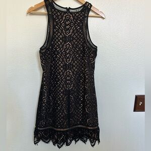 Lovers + Friends Elegant Black Lace Mini Dress from Revolve